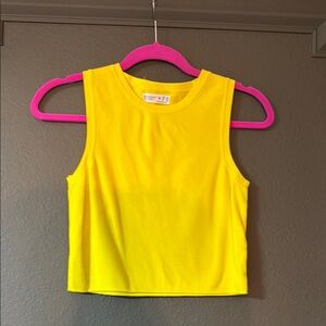 Primark Yellow Cotton Ribbed Knit Shell Tank Sleeveless Top